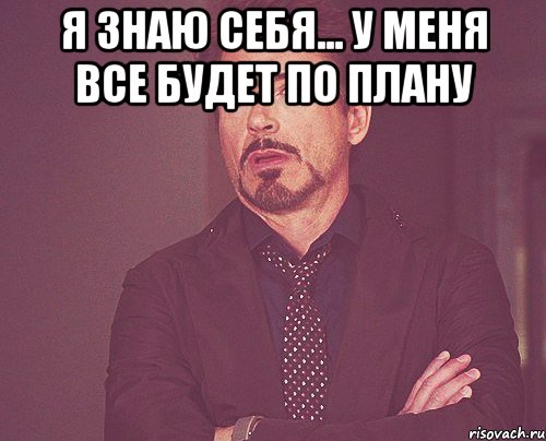 я знаю себя... у меня все будет по плану , Мем твое выражение лица