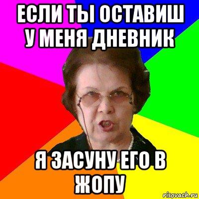 если ты оставиш у меня дневник я засуну его в жопу, Мем Типичная училка