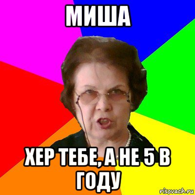 Миша Хер тебе, а не 5 в году, Мем Типичная училка