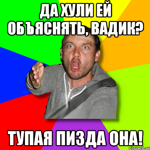 Да хули ей объяснять, Вадик? ТУПАЯ ПИЗДА ОНА!, Мем   утверждатель in color