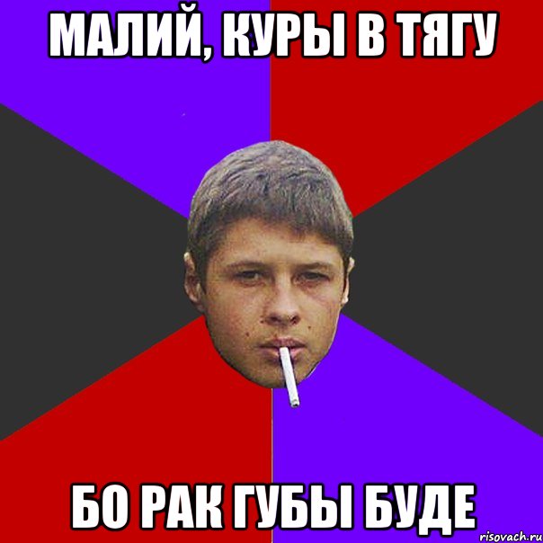 Малий, куры в тягу бо рак губы буде