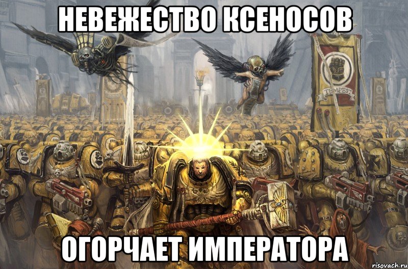 Невежество ксеносов огорчает императора, Мем Вархаммер