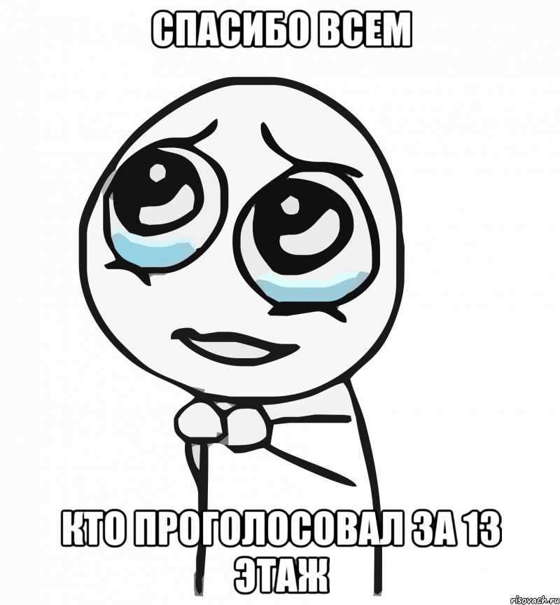 СПАСИБО ВСЕМ КТО ПРОГОЛОСОВАЛ ЗА 13 ЭТАЖ, Мем  ну пожалуйста (please)