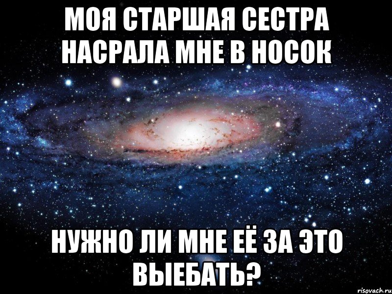 моя старшая сестра насрала мне в носок нужно ли мне её за это выебать?, Мем Вселенная