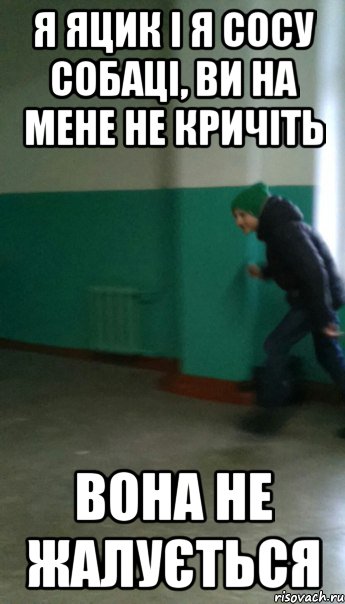 Я Яцик і я сосу собаці, ви на мене не кричіть Вона не жалується