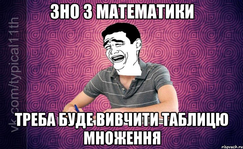 ЗНО з математики Треба буде вивчити таблицю множення