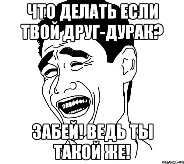 ЧТО ДЕЛАТЬ ЕСЛИ ТВОЙ ДРУГ-ДУРАК? ЗАБЕЙ! ВЕДЬ ТЫ ТАКОЙ ЖЕ!, Мем Яо минг