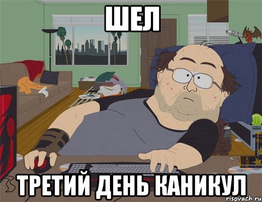 шел третий день каникул, Мем   Задрот south park