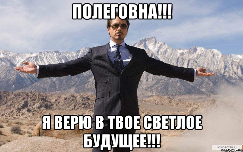 Полеговна!!! я верю в твое светлое будущее!!!, Мем железный человек