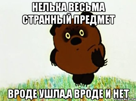 Нелька весьма странный предмет вроде ушла,а вроде и нет