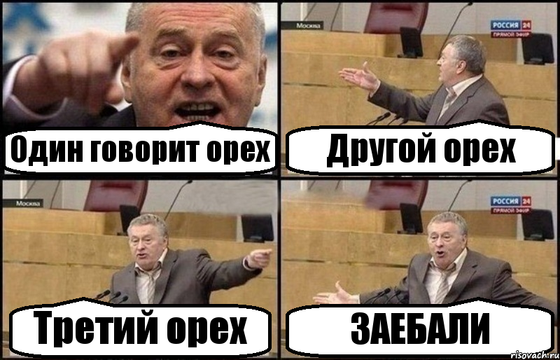 Один говорит орех Другой орех Третий орех ЗАЕБАЛИ