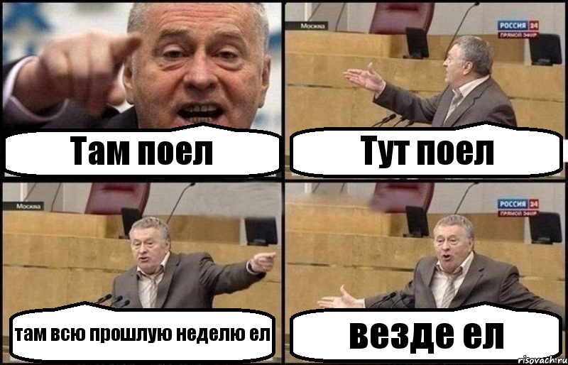Там поел Тут поел там всю прошлую неделю ел везде ел, Комикс Жириновский