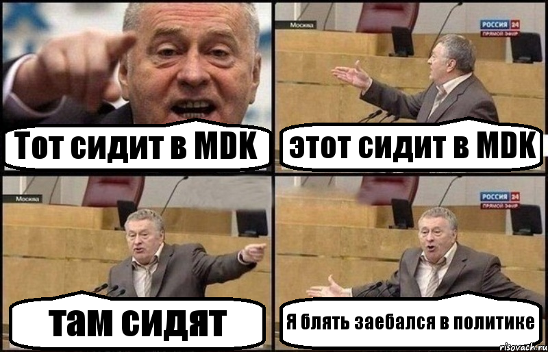 Тот сидит в MDK этот сидит в MDK там сидят Я блять заебался в политике, Комикс Жириновский