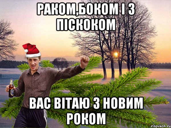 Раком,боком і з піскоком Вас вітаю з новим роком