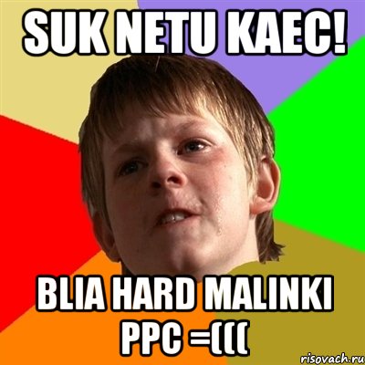 SUK NETU KAEC! BLIA HARD MALINKI PPC =(((, Мем Злой школьник