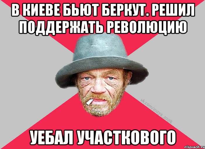 в киеве бьют беркут. решил поддержать революцию уебал участкового