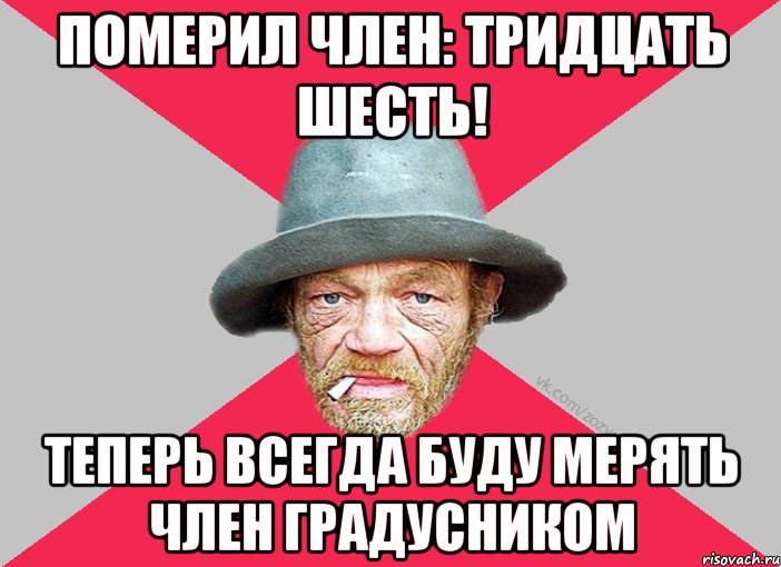 Померил член: тридцать шесть! Теперь всегда буду мерять член градусником