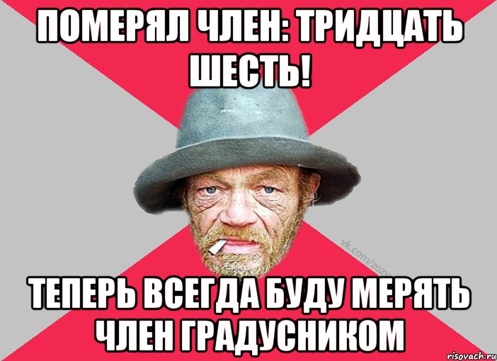 Померял член: тридцать шесть! Теперь всегда буду мерять член градусником