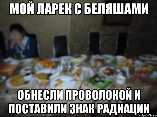 мой ларек с беляшами обнесли проволокой и поставили знак радиации