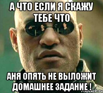 А ЧТО ЕСЛИ Я СКАЖУ ТЕБЕ ЧТО АНЯ ОПЯТЬ НЕ ВЫЛОЖИТ ДОМАШНЕЕ ЗАДАНИЕ !, Мем  а что если я скажу тебе