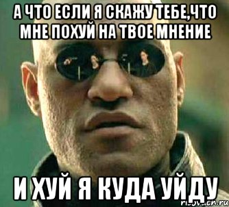 А что если я скажу тебе,что мне похуй на твое мнение И хуй я куда уйду, Мем  а что если я скажу тебе