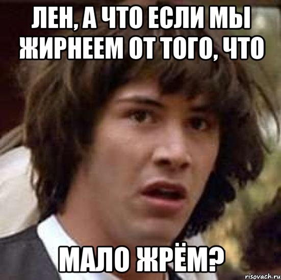 Лен, а что если мы жирнеем от того, что мало жрём?, Мем А что если (Киану Ривз)