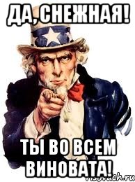 Да, Снежная! ТЫ во всем ВИНОВАТА!, Мем а ты