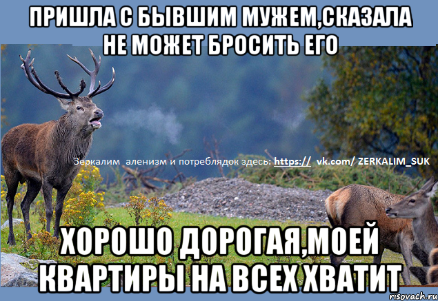 пришла с бывшим мужем,сказала не может бросить его Хорошо дорогая,моей квартиры на всех хватит