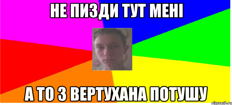 НЕ ПИЗДИ ТУТ МЕНІ А ТО З ВЕРТУХАНА ПОТУШУ