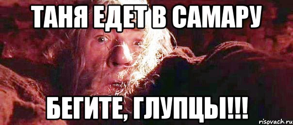 Таня едет в Самару бегите, глупцы!!!, Мем Гендальф (Бегите глупцы)