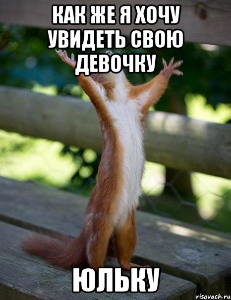 Как же я хочу увидеть свою девочку Юльку, Мем    белка молится