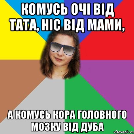 КОМУСЬ ОЧІ ВІД ТАТА, НІС ВІД МАМИ, А КОМУСЬ КОРА ГОЛОВНОГО МОЗКУ ВІД ДУБА