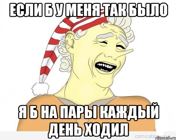 Если б у меня так было Я б на пары каждый день ходил, Мем буратино