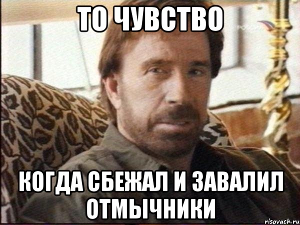 То чувство Когда сбежал и завалил отмычники, Мем чак норрис