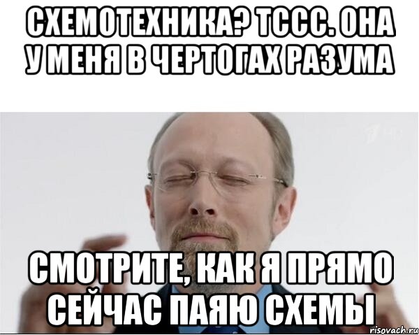 схемотехника? тссс. Она у меня в чертогах разума Смотрите, как я прямо сейчас паяю схемы