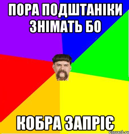 Пора подштаніки знімать бо кобра запріє