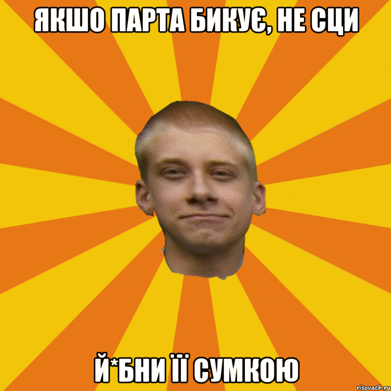 Якшо парта бикує, не сци й*бни її сумкою