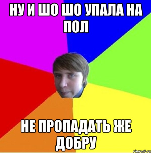 ну и шо шо упала на пол не пропадать же добру