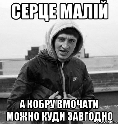 серце малій а кобру вмочати можно куди завгодно