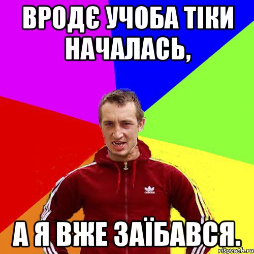 Вродє учоба тіки началась, а я вже заїбався.