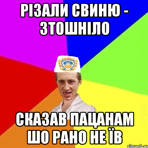 РІЗАЛИ СВИНЮ - ЗТОШНІЛО СКАЗАВ ПАЦАНАМ ШО РАНО НЕ ЇВ, Мем Чоткий Паца Горбачевського