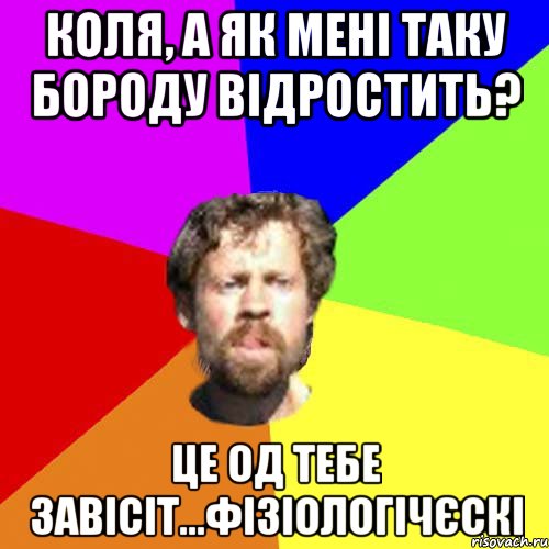Коля, а як мені таку бороду відростить? це од тебе завісіт...фізіологічєскі