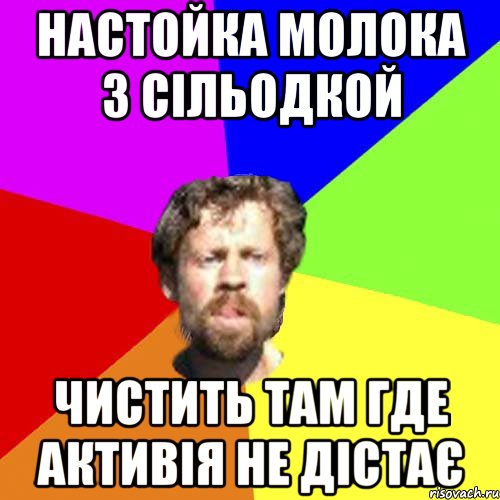 Настойка молока з сільодкой Чистить там где активія не дістає