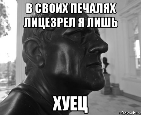 В СВОИХ ПЕЧАЛЯХ ЛИЦЕЗРЕЛ Я ЛИШЬ ХУЕЦ