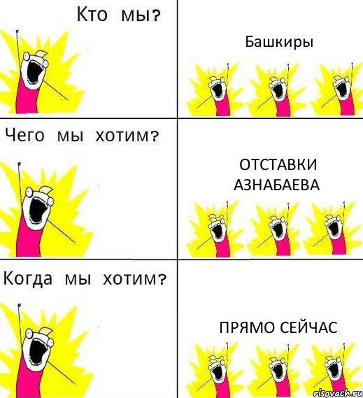 Башкиры Отставки Азнабаева прямо сейчас, Комикс Что мы хотим