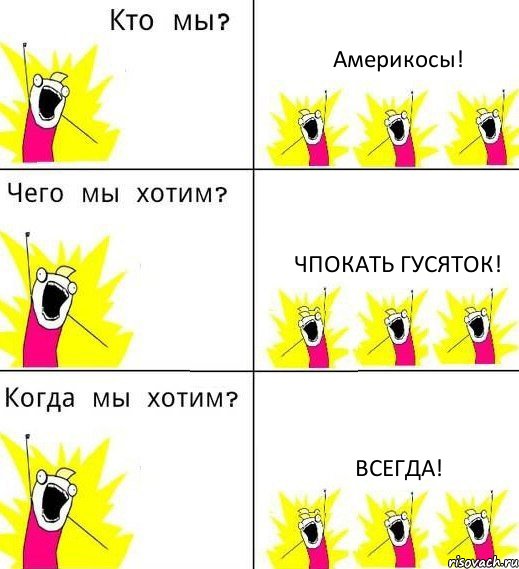 Америкосы! Чпокать гусяток! Всегда!, Комикс Что мы хотим