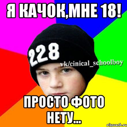 Я качок,мне 18! Просто фото нету..., Мем  Циничный школьник 1