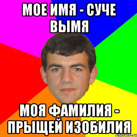 мое имя - суче вымя моя фамилия - прыщей изобилия