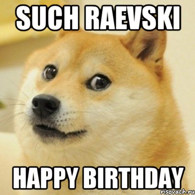 such raevski happy birthday, Мем doge woof