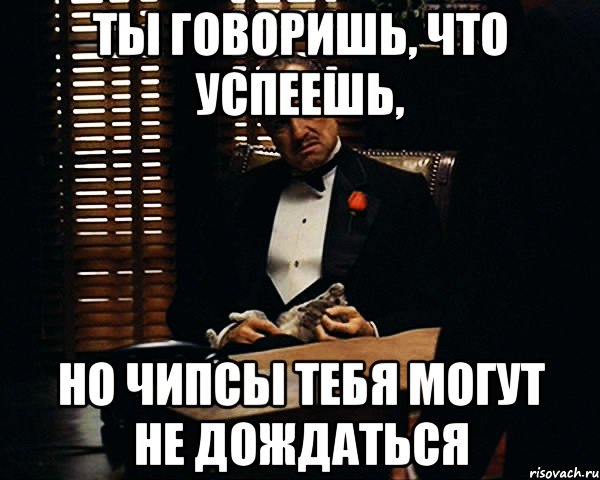 Ты говоришь, что успеешь, но чипсы тебя могут не дождаться, Мем Дон Вито Корлеоне